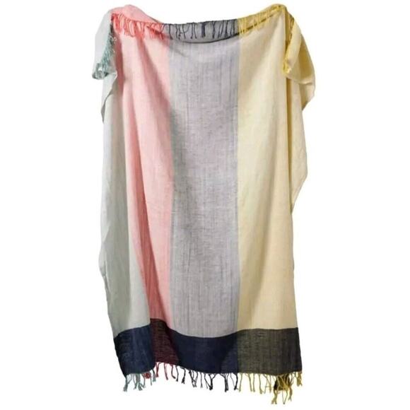 New Anthropologie Brushed Colorblock Throw Blanket - Picture 1 of 5